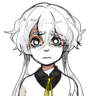 🤍 anime, character, white hair, artistic telegram sticker