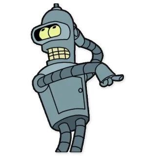 🙈 Bender Futurama robot, cartone animato, futuristico, animazione telegram sticker