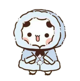 🐻 süß, kawaii, chibi, figur, schnee, winter, mantel telegram sticker