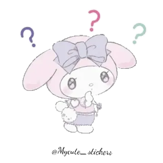 🐰 My Melody My Melody, Sanrio, lindo, pregunta, personaje, kawaii telegram sticker