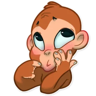 😊 猿, 可愛い, 動物, ステッカー, 漫画 telegram sticker
