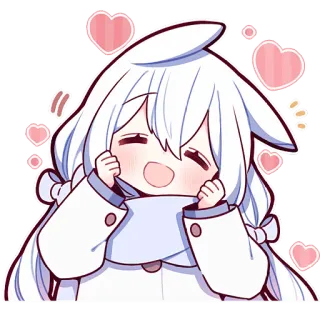 ☺️ Аниме, Милый, Сердце, Каваий, Наклейка, Чиби, Мультфильм telegram sticker