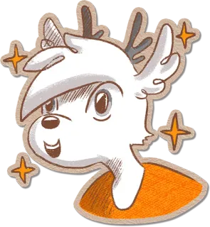 😲 олень, мультфильм, милый, блеск, животное, портрет telegram sticker