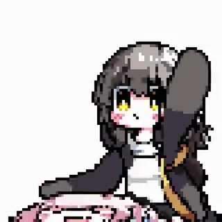 🤭 dziewczyna anime, pixel art, słodkie, kawaii, naklejka telegram sticker