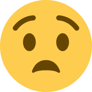 😟 emoji, sad, unhappy, face telegram sticker