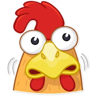😟 frango, desenho animado, animal, pássaro, animal de fazenda, engraçado, fofo whatsapp sticker