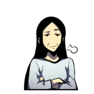 😤 woman, sad, disappointed, anime, cartoon telegram sticker
