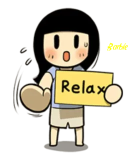 😐 Relax Hoạt hình, Thư giãn, Cô gái, Dễ thương, Bình tĩnh, Nhân vật telegram sticker