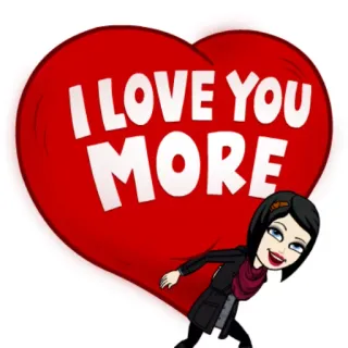 💚 I LOVE YOU MORE amor, corazón, afecto, bitmoji, saludo, romance, amistad whatsapp sticker