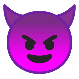 😈 Emoji, Iblis, Marah, Ungu, Jahat, Tanduk telegram sticker