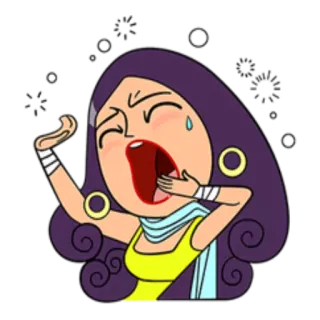 😴 Cartoon, Frau, Weinend, Verärgert, Emotional, Traurig telegram sticker