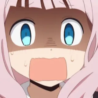 😱 Chika Fujiwara Kaguya-sama: Love Is War anime, chika fujiwara, shocked, surprised, kaguya-sama love is war, cartoon, expression whatsapp sticker