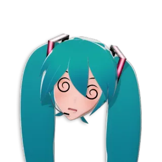 🌀 Hatsune Miku Anime, Hatsune Miku, Vocaloid, Cartoon, Figur, Benommen, Lustig telegram sticker