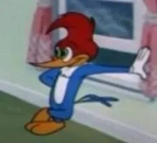 🙃 Woody Woodpecker การ์ตูน, วู้ดดี้ วู้ดเพ็กเกอร์, ตลก, การ์ตูนคลาสสิก, ตัวละคร telegram sticker