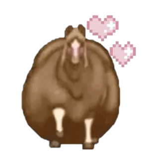 🤩 horse, animal, love, hearts, cartoon, cute telegram sticker