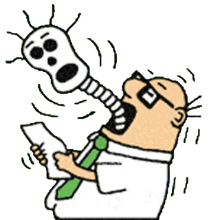 😱 cartoon, speaking, yelling, megaphone, office, business telegram sticker