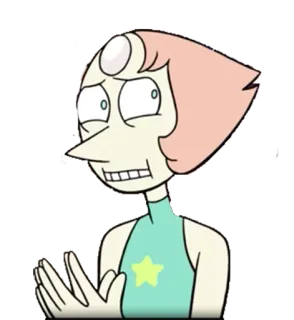 😬 Pearl Steven Universe Perła, Steven Universe, postać z kreskówki, zaniepokojony, zmartwiony, przestraszony telegram sticker