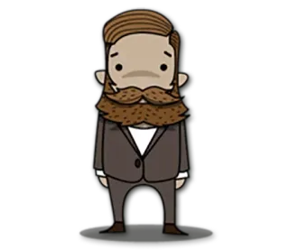 👨 cartoon, man, beard, suit, character, illustration telegram sticker