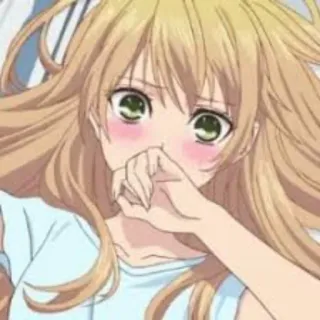 😥 anime, girl, blush, cute, portrait whatsapp sticker