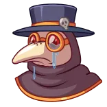 😭 чумной доктор, грустный, плачущий, наклейка, мультик telegram sticker