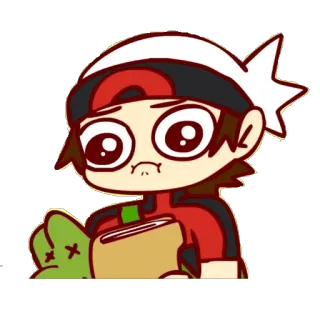 😢 Red Pokemon pokemon, gra wideo, kreskówka, anime, czerwony, trener telegram sticker