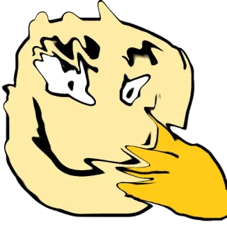 😱 การ์ตูน, เป็ด, สีเหลือง, สัตว์, นก telegram sticker
