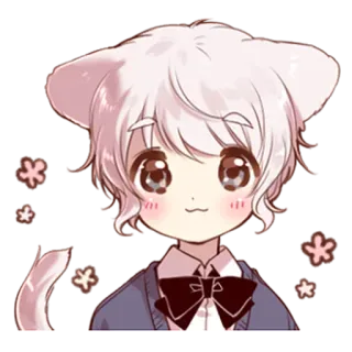 😊 Anime, Gato, Lindo, Dibujos animados, Chibi whatsapp sticker
