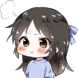 😡 anime, girl, chibi, cute, cartoon, manga telegram sticker