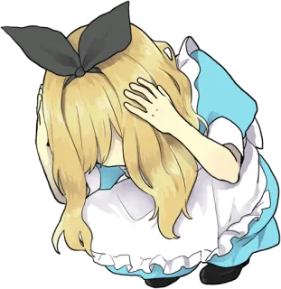 😞 Alice Alice in Wonderland alice im wunderland, figur, cartoon, mädchen, schleife, blond telegram sticker