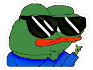 😎 Pepe the Frog Pepe, sapo, cool, óculos de sol, meme telegram sticker