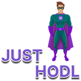 ✊ JUST HODL Kryptowährung, Hodl, Superheld, Investieren, Finanzen, Krypto, Meme telegram sticker