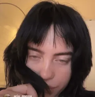 😐 Billie Eilish นักดนตรี, นักร้อง, ภาพเหมือน, คนดัง, ผู้หญิง telegram sticker