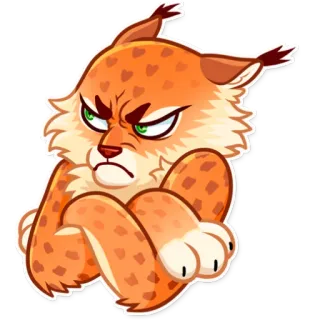 😠 lynx, angry, cat, animal, cartoon, sticker whatsapp sticker