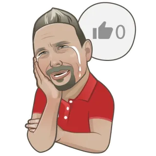 😭 huilen, duim omlaag, afkeer, verdrietig, emoties, cartoon, man telegram sticker