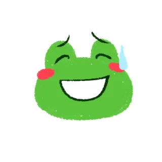 😅 rana, felice, cartone animato, carino, emoji, faccia, verde whatsapp sticker