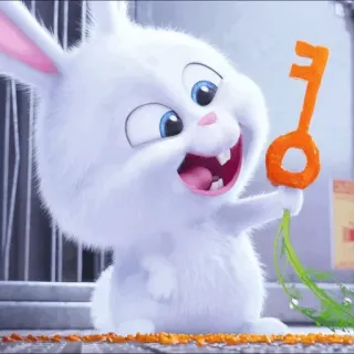☁️ Snowball The Secret Life of Pets Cartone animato, Coniglio, Coniglietto, Carino, Chiave, Animale, Animale domestico whatsapp sticker