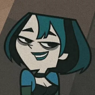 🌿 Gwen Total Drama kartun, animasi, remaja, emo, gothic telegram sticker