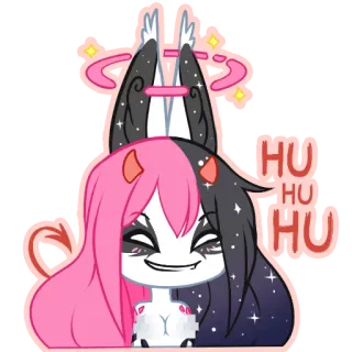 😈 HU
HU
HU Anime, Diablo, Dibujos animados, Lindo, Rosa, Cuernos, Brillo whatsapp sticker