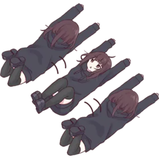🙃 gadis anime, kartun, hoodie, kawaii, imut telegram sticker
