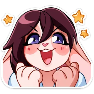 😍 Anime, Mignon, Joyeux, Excité(e), Fille, Kawaii telegram sticker