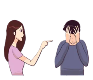 😓 спор, вина, конфликт, разногласие, указывать, расстроен, мультфильм telegram sticker