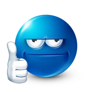 👍 Emoji, Pulgar arriba, Azul, Aprobación, Ok, Bien, Positivo whatsapp sticker
