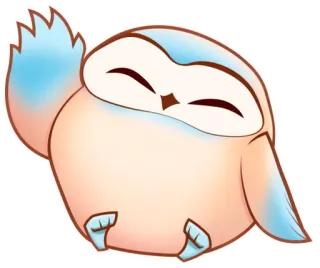 👋 słodki, sowa, ptak, ilustracja, zwierzę, kreskówka telegram sticker