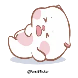 😢 słodki, kawaii, śpiący, zwierzę, blob, kreskówka telegram sticker