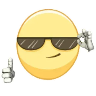 😎 emoji, sunglasses, cool, thumbs up, ok hand telegram sticker