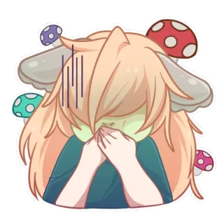 🤢 만화, 애니메이션, 귀여운, 카와이, 버섯, 판타지, 캐릭터, 스티커 whatsapp sticker