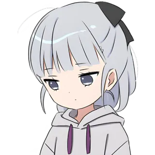 😒 anime girl, cute, chibi, sticker, cartoon, illustration telegram sticker