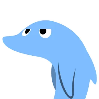 😒 delfín, dibujos animados, animal, azul, lindo, pegatina telegram sticker