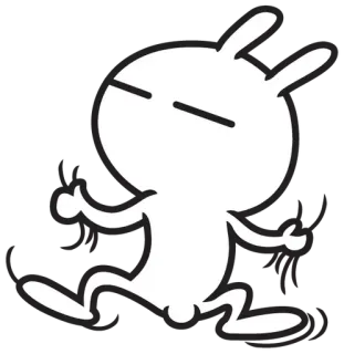 🙌 Kreskówka, Postać, Biały, Minimalistyczny, Oczy zamknięte telegram sticker