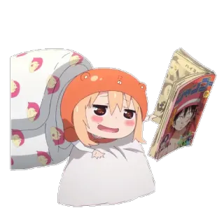 📕 Umaru Doma Himouto! Umaru-chan 动漫, 女孩, 干物妹！小埋, 土间埋, 漫画, 可爱, 卡哇伊 whatsapp sticker